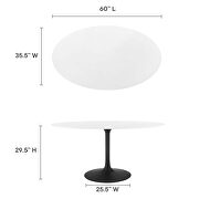 Oval wood top dining table in black white by Modway additional picture 8