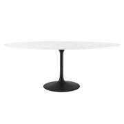 Oval wood dining table in black white additional photo 3 of 7