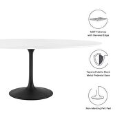Oval wood dining table in black white by Modway additional picture 7
