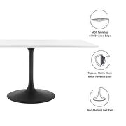 Rectangle wood dining table in black white by Modway additional picture 7