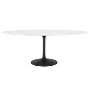 Oval artificial marble dining table in black white by Modway additional picture 3
