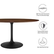Oval walnut dining table in black walnut by Modway additional picture 7