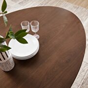 Oval wood dining table in black walnut by Modway additional picture 2