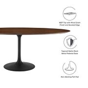 Oval wood dining table in black walnut by Modway additional picture 7