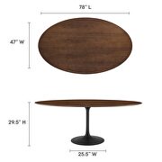 Oval wood dining table in black walnut by Modway additional picture 8