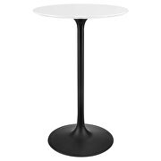 Round wood bar table in black white by Modway additional picture 3