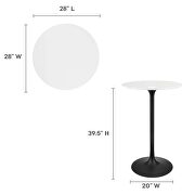 Round wood bar table in black white by Modway additional picture 8