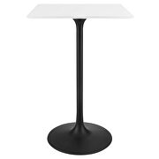 Square wood top bar table in black white by Modway additional picture 3