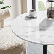 Round artificial marble bar table in black white by Modway additional picture 2