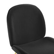 Gold stainless steel leg performance velvet dining chair in black additional photo 2 of 6