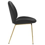 Gold stainless steel leg performance velvet dining chair in black additional photo 3 of 6