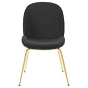 Gold stainless steel leg performance velvet dining chair in black additional photo 4 of 6