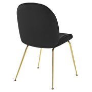 Gold stainless steel leg performance velvet dining chair in black additional photo 5 of 6