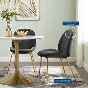 Gold stainless steel leg performance velvet dining chair in black by Modway additional picture 7