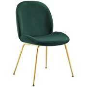 Gold stainless steel leg performance velvet dining chair in green by Modway additional picture 2