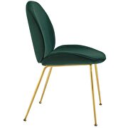 Gold stainless steel leg performance velvet dining chair in green by Modway additional picture 5