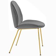 Gold stainless steel leg performance velvet dining chair in gray by Modway additional picture 6
