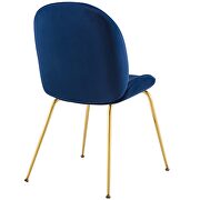 Gold stainless steel leg performance velvet dining chair in navy by Modway additional picture 3
