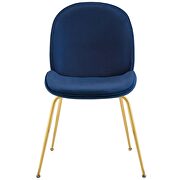 Gold stainless steel leg performance velvet dining chair in navy by Modway additional picture 4