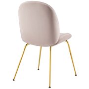 Gold stainless steel leg performance velvet dining chair in pink additional photo 4 of 5