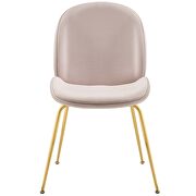 Gold stainless steel leg performance velvet dining chair in pink by Modway additional picture 5