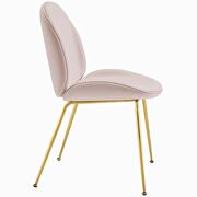 Gold stainless steel leg performance velvet dining chair in pink by Modway additional picture 6