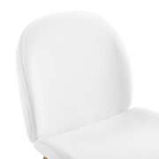 Gold stainless steel leg performance velvet dining chair in white additional photo 2 of 6
