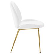 Gold stainless steel leg performance velvet dining chair in white additional photo 3 of 6