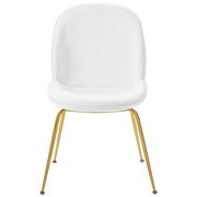 Gold stainless steel leg performance velvet dining chair in white additional photo 4 of 6
