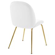 Gold stainless steel leg performance velvet dining chair in white additional photo 5 of 6