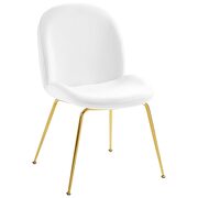 Gold stainless steel leg performance velvet dining chair in white by Modway additional picture 6