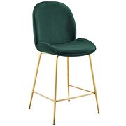 Gold stainless steel leg performance velvet counter stool in green by Modway additional picture 2