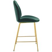 Gold stainless steel leg performance velvet counter stool in green by Modway additional picture 3