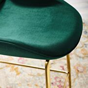 Gold stainless steel leg performance velvet counter stool in green by Modway additional picture 6