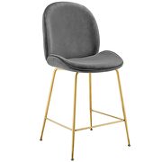 Gold stainless steel leg performance velvet counter stool in gray by Modway additional picture 2