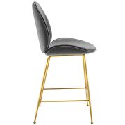 Gold stainless steel leg performance velvet counter stool in gray by Modway additional picture 3