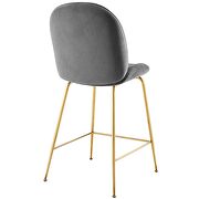 Gold stainless steel leg performance velvet counter stool in gray by Modway additional picture 4