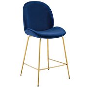 Gold stainless steel leg performance velvet counter stool in navy by Modway additional picture 2