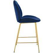 Gold stainless steel leg performance velvet counter stool in navy by Modway additional picture 3