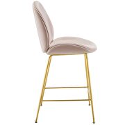 Gold stainless steel leg performance velvet counter stool in pink by Modway additional picture 3
