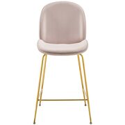 Gold stainless steel leg performance velvet counter stool in pink by Modway additional picture 5