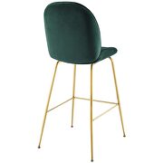 Gold stainless steel leg performance velvet bar stool in green additional photo 4 of 5