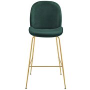 Gold stainless steel leg performance velvet bar stool in green additional photo 5 of 5