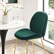 Gold stainless steel leg performance velvet bar stool in green by Modway additional picture 6