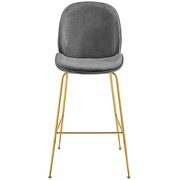 Gold stainless steel leg performance velvet bar stool in gray by Modway additional picture 6