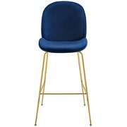 Gold stainless steel leg performance velvet bar stool in navy by Modway additional picture 5