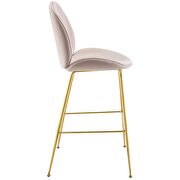 Gold stainless steel leg performance velvet bar stool in pink by Modway additional picture 3