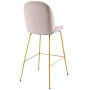 Gold stainless steel leg performance velvet bar stool in pink by Modway additional picture 4