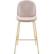 Gold stainless steel leg performance velvet bar stool in pink by Modway additional picture 5