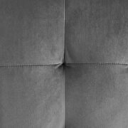 Tufted cube performance velvet ottoman in gray additional photo 4 of 4
